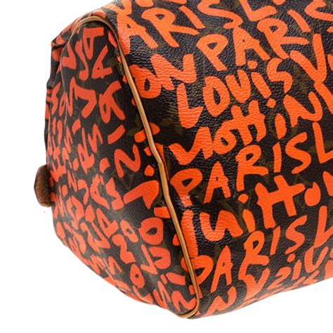 Louis Vuitton Brown Monogram Neon Yellow Graffiti Stephen 